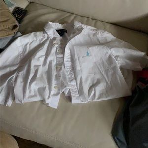 White casual dress shirt.  Ralph Lauren.